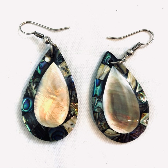 Abalone Tear Drop Shaped Earings - Picture 14 of 16